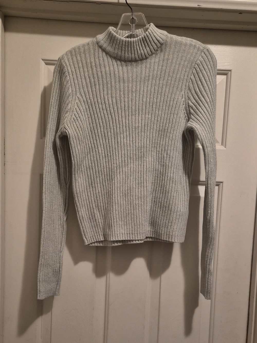 Divided Light Gray Ribbed Turtleneck Sweater